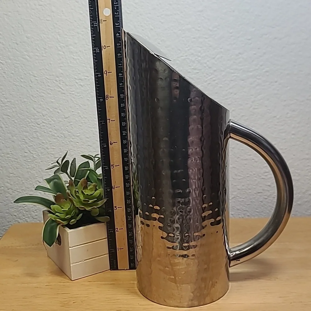Max Studio Home hammered metal pitcher With Vintage Bar Set And Glass Shaker